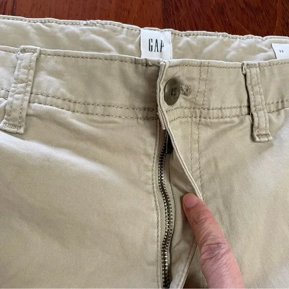 Gap 10" Cargo Shorts Mens 33 Khaki Tan Brown Flap Pockets Outdoors Hiking B6 - Picture 3 of 4